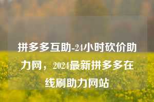 拼多多互助-24小时砍价助力网，2024最新拼多多在线刷助力网站  第1张